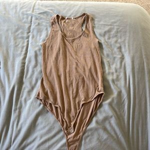 Tan body suit tank top size medium